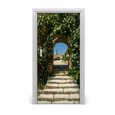 Papel de parede em porta Arco floral