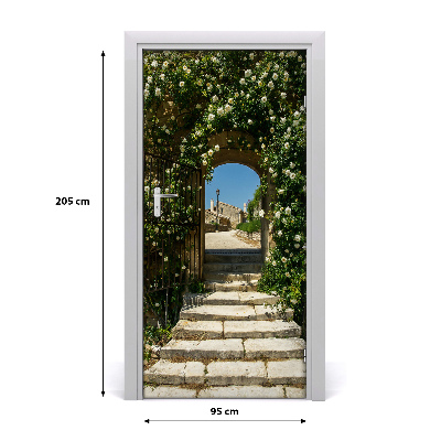 Papel de parede em porta Arco floral