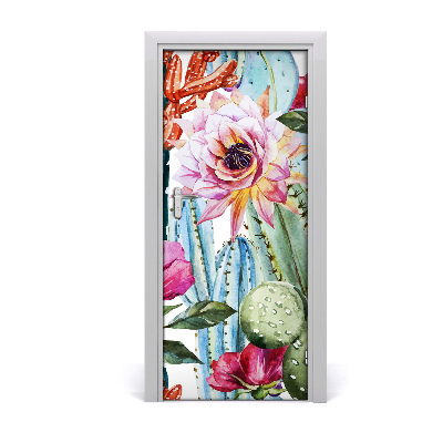 Autocolante para porta Cactos