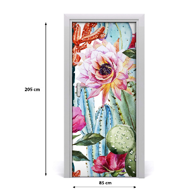 Autocolante para porta Cactos