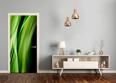 Autocolante para porta Fundo de ondas verdes