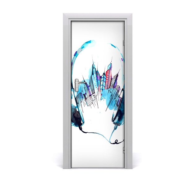 Papel de parede em porta Música da cidade