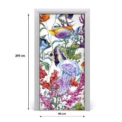 Autocolante para porta Mundo subaquático