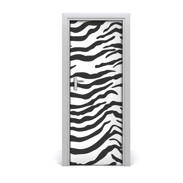 Papel de parede em porta fundo de zebra em casa