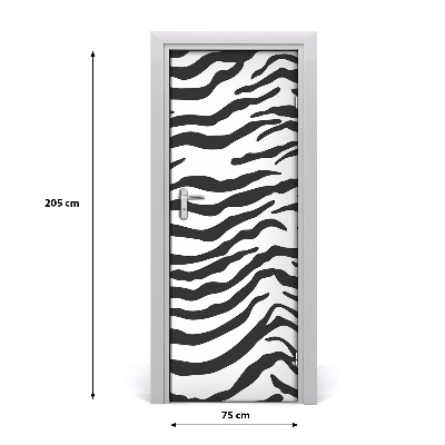 Papel de parede em porta fundo de zebra em casa