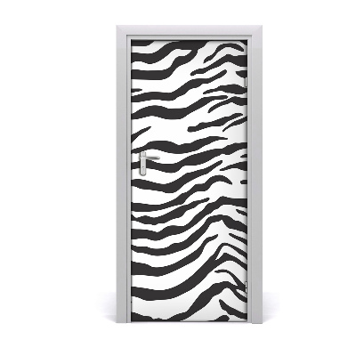Papel de parede em porta fundo de zebra em casa