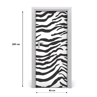 Papel de parede em porta fundo de zebra em casa