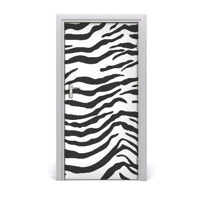 Papel de parede em porta fundo de zebra em casa