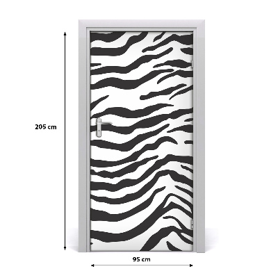 Papel de parede em porta fundo de zebra em casa