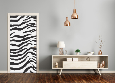 Papel de parede em porta fundo de zebra em casa
