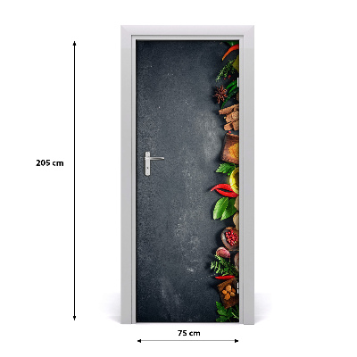 Adesivo em porta Especiarias e ervas