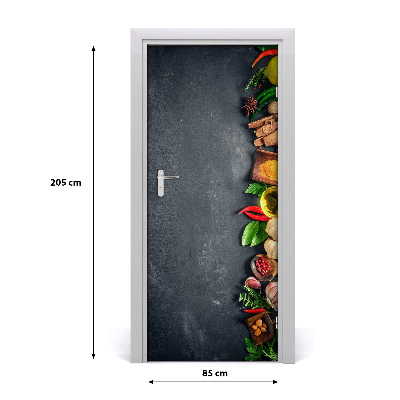 Adesivo em porta Especiarias e ervas