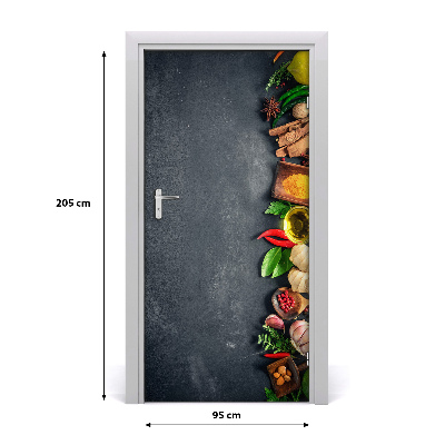 Adesivo em porta Especiarias e ervas