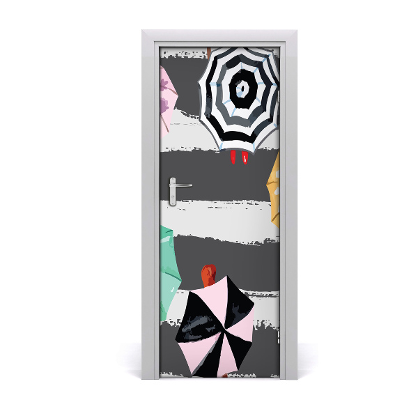 Autocolante para porta Guarda-chuvas coloridos
