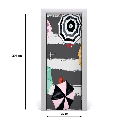 Autocolante para porta Guarda-chuvas coloridos