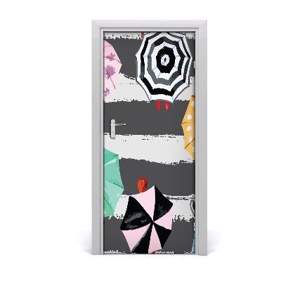 Autocolante para porta Guarda-chuvas coloridos