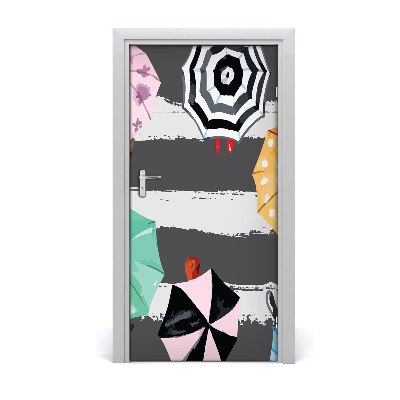 Autocolante para porta Guarda-chuvas coloridos