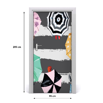 Autocolante para porta Guarda-chuvas coloridos