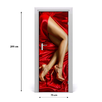 Adesivo em porta Pernas em cetim