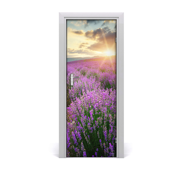 Adesivo em porta Campo de lavanda