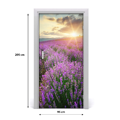 Adesivo em porta Campo de lavanda
