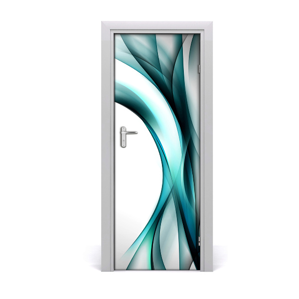 Autocolante para porta Ondas abstratas