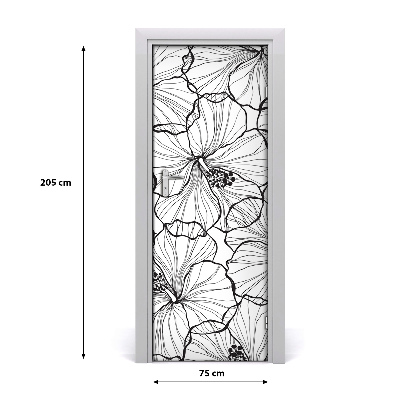 Autocolante para porta Hibisco