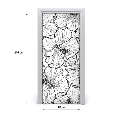 Autocolante para porta Hibisco