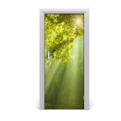 Autocolante para porta O sol na floresta