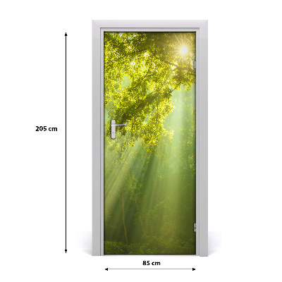 Autocolante para porta O sol na floresta