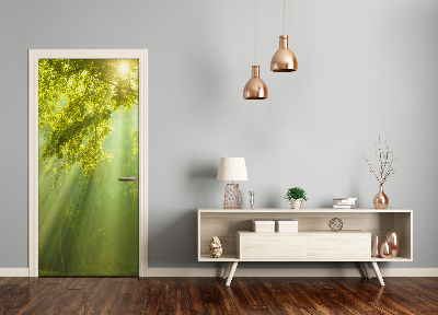 Autocolante para porta O sol na floresta