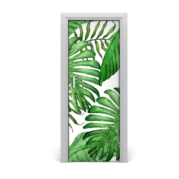 Adesivo em porta Folhas tropicais