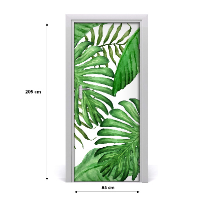 Adesivo em porta Folhas tropicais