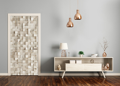 Adesivo em porta Cubos de madeira