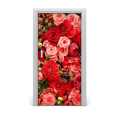 Papel de parede em porta Um buquê de flores