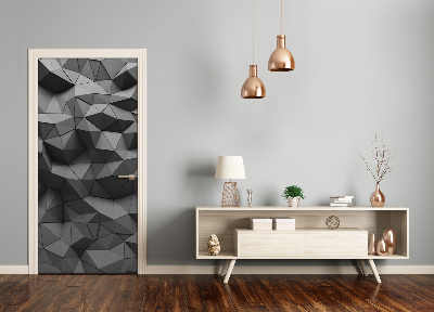 Autocolante para porta Abstrações 3D