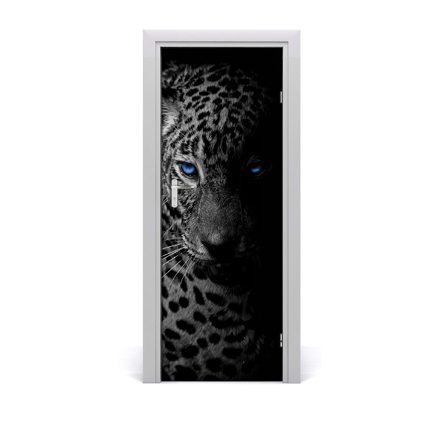 Papel de parede em porta Leopardo