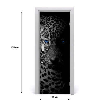 Papel de parede em porta Leopardo