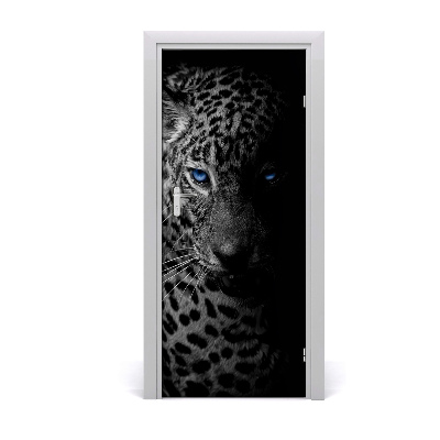 Papel de parede em porta Leopardo