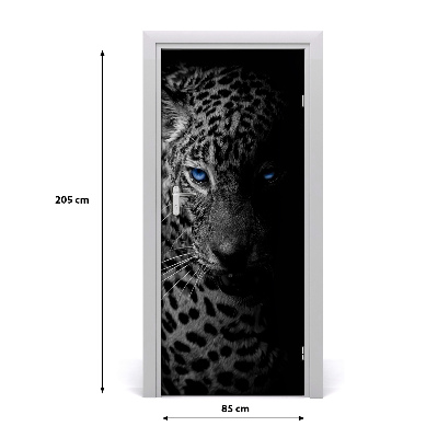 Papel de parede em porta Leopardo