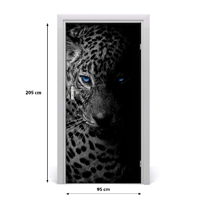 Papel de parede em porta Leopardo