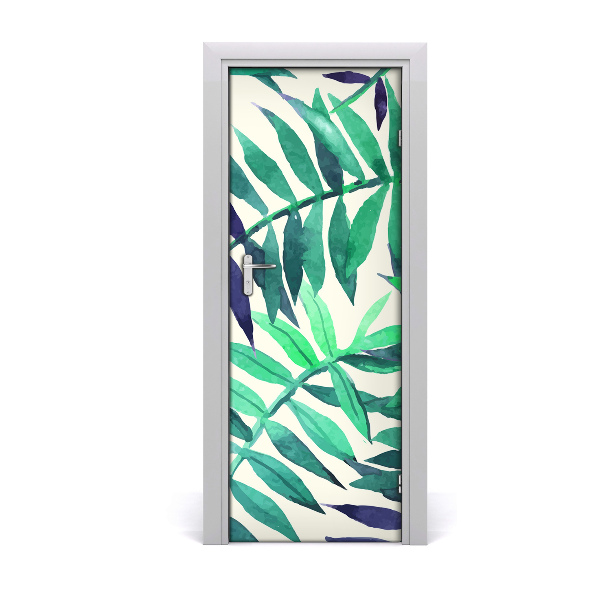 Adesivo em porta Folhas tropicais