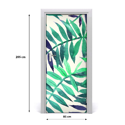 Adesivo em porta Folhas tropicais