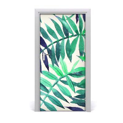 Adesivo em porta Folhas tropicais