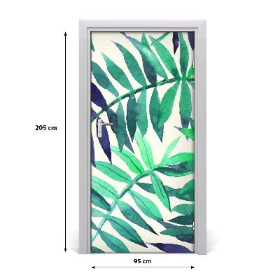 Adesivo em porta Folhas tropicais