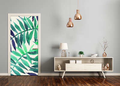 Adesivo em porta Folhas tropicais