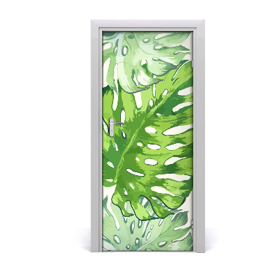 Papel de parede em porta Folhas tropicais