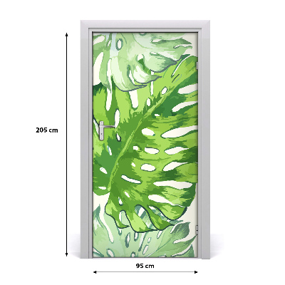 Papel de parede em porta Folhas tropicais