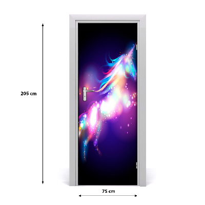 Autocolante para porta unicórnio mágico