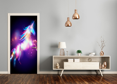 Autocolante para porta unicórnio mágico